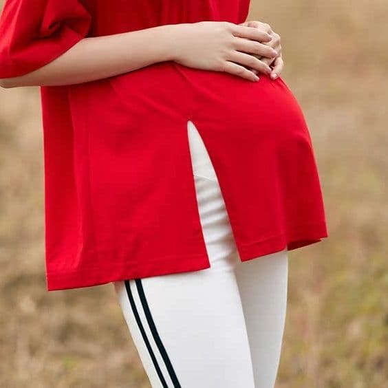 スパッツ マタニティ 楽ちん妊婦向け 美脚サイドライン半丈スパッツ