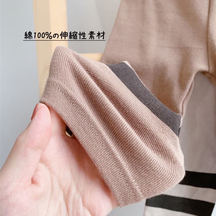 女の子用裏起毛レギンススパッツ3本ライン